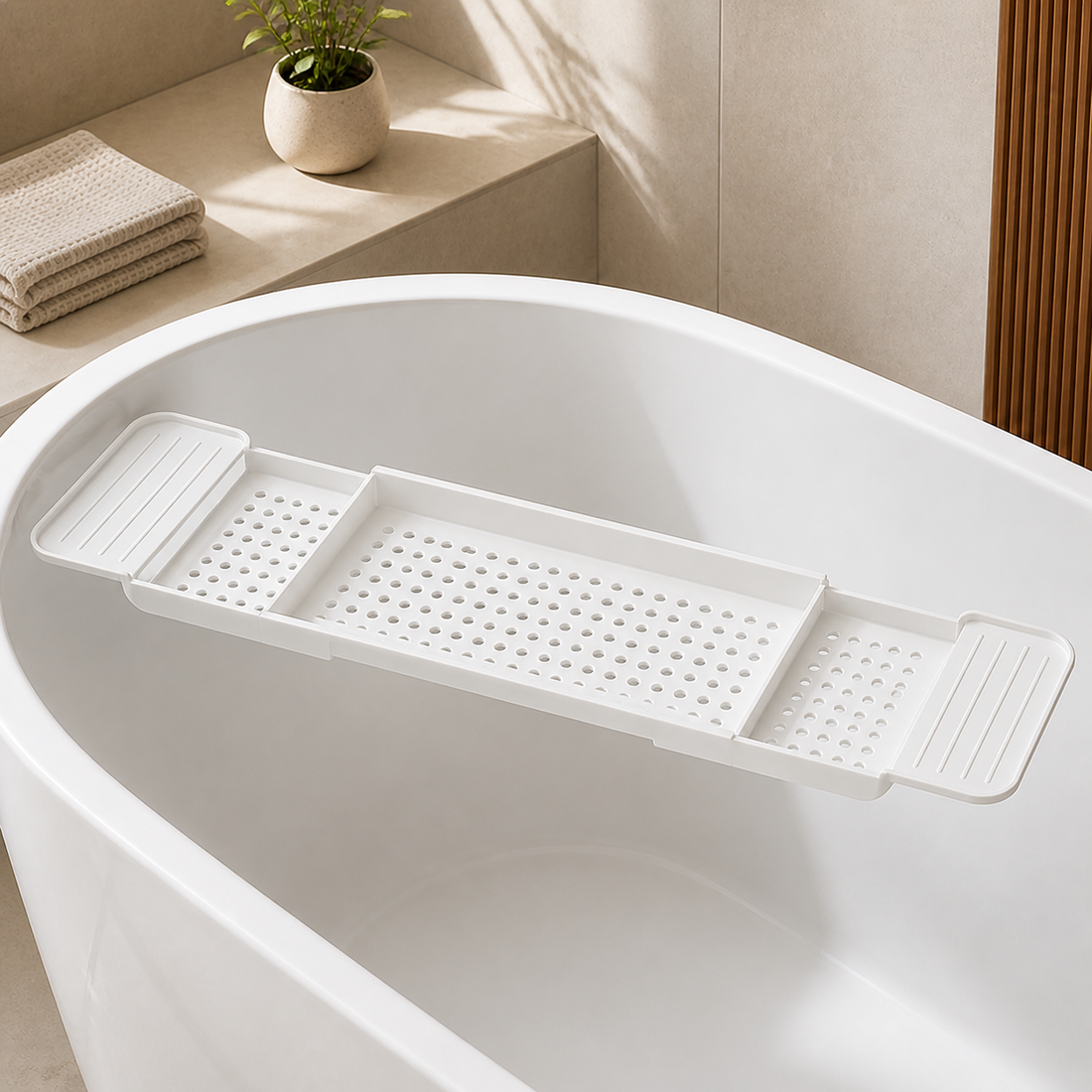 Cozy Haven Bathtub Bridge Tray - Black or White