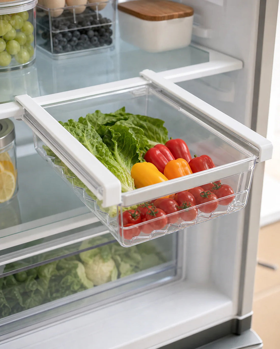 Under-Shelf Fridge Drawer Organizer