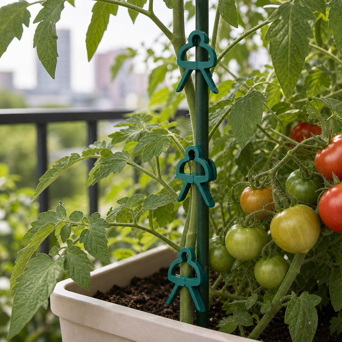 Green Plant Support Clips