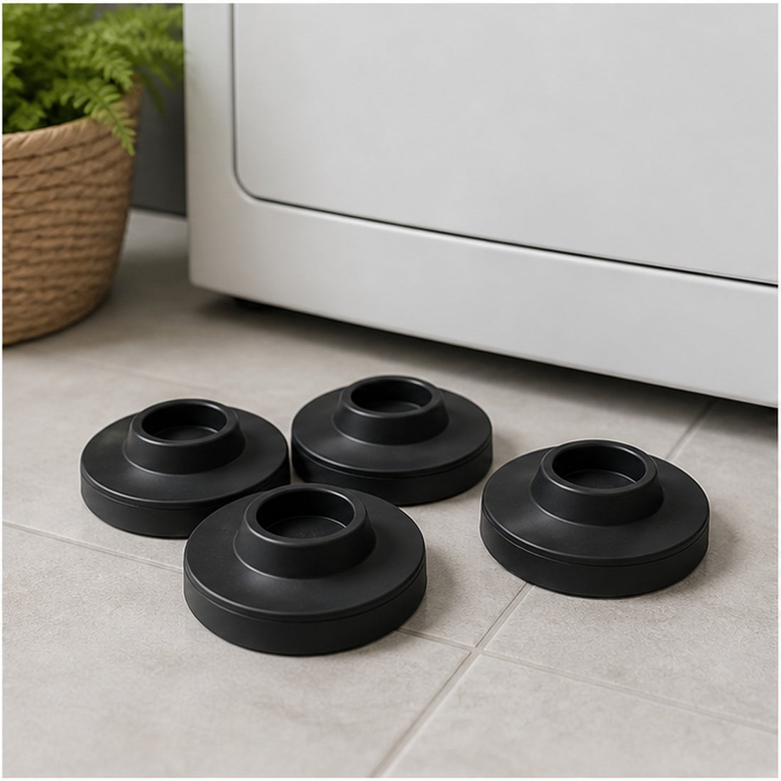 Black Anti-Vibration Washer Pads - 4 Piece Set