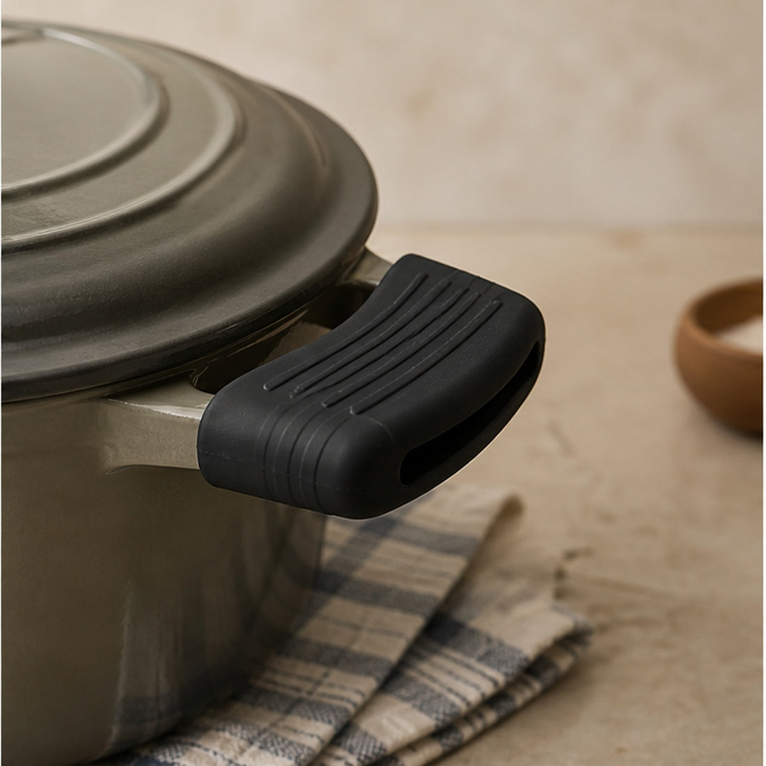 Black Silicone Pot Handle Covers - 2 Piece Set