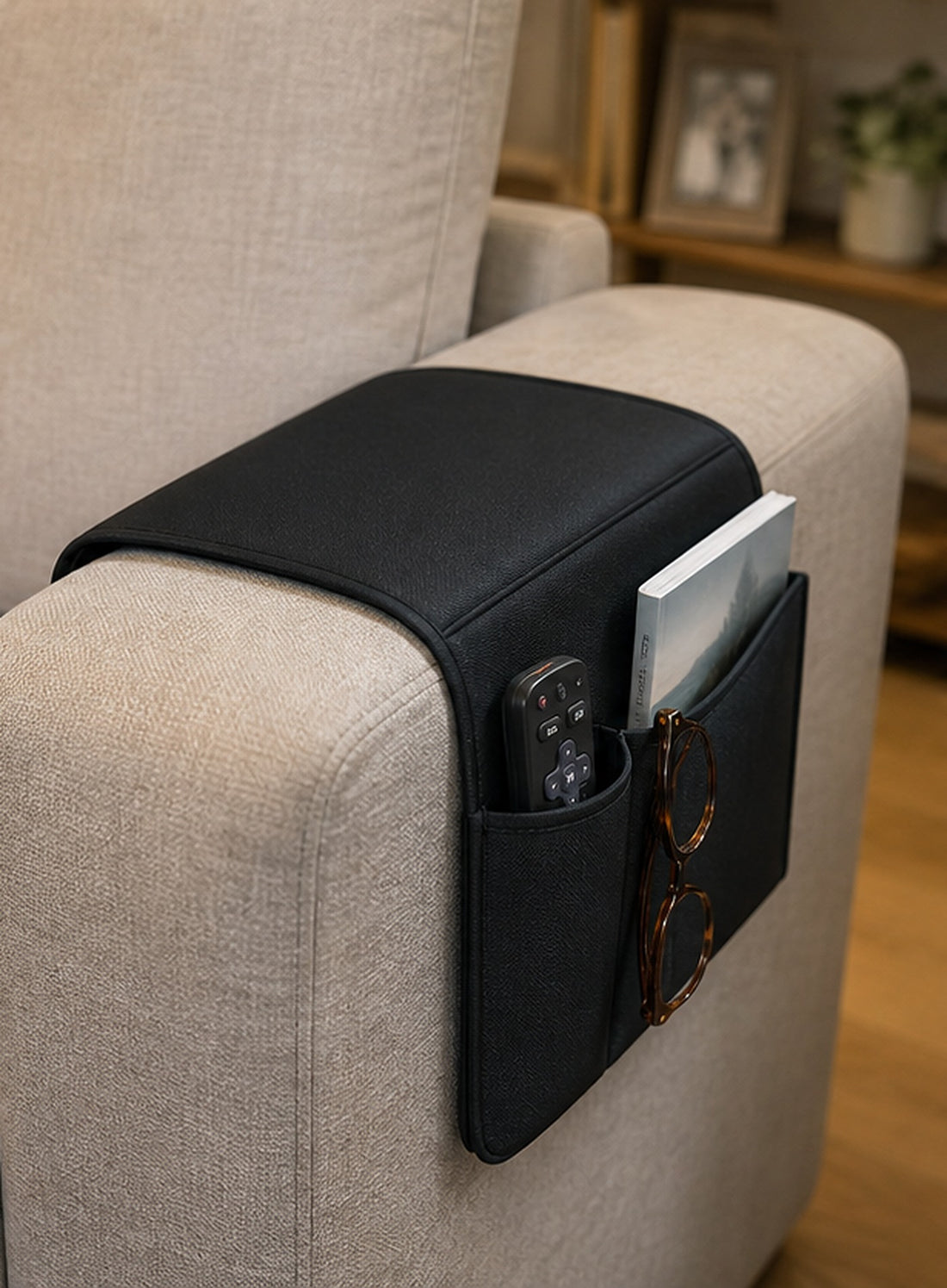 Black Sofa Armrest Organizer