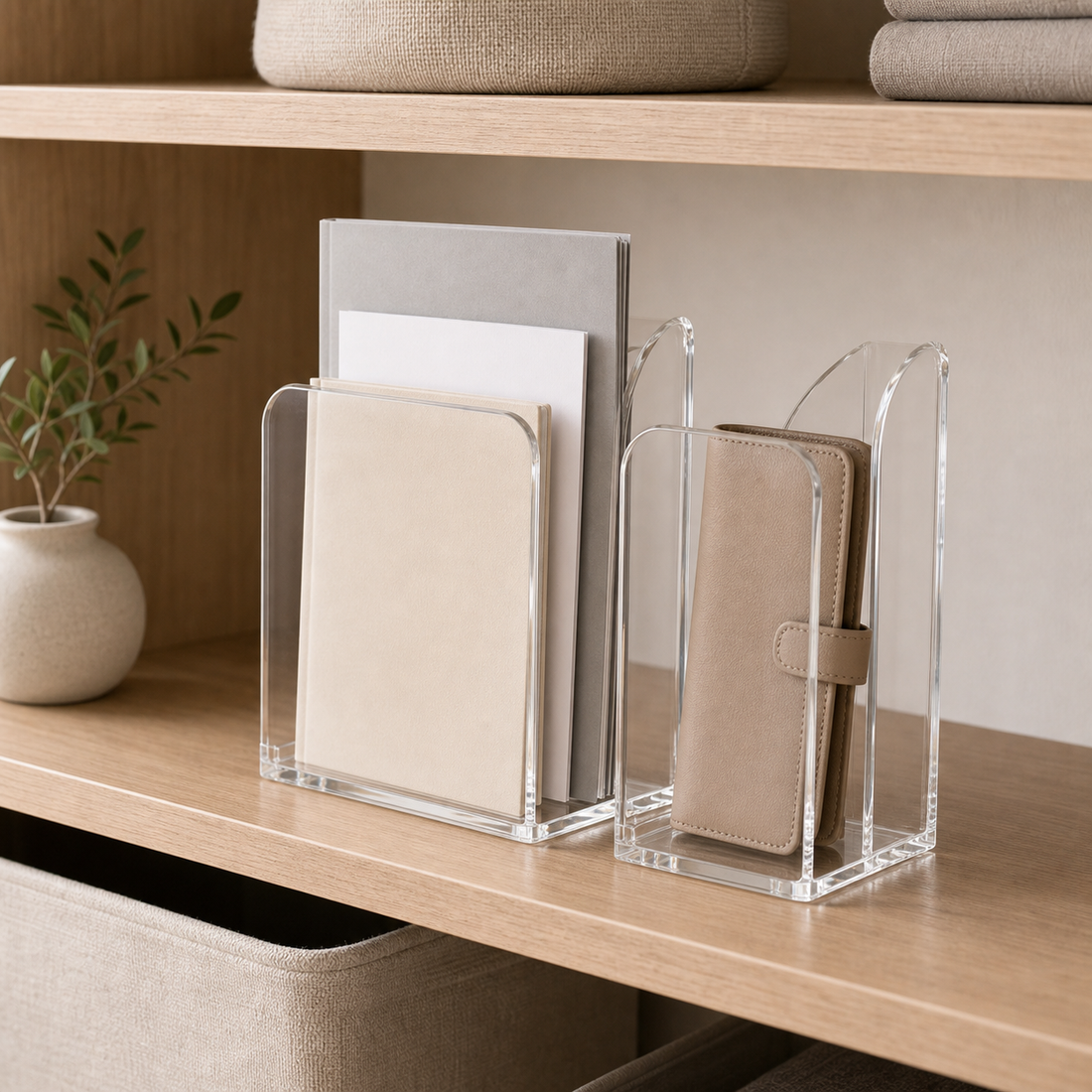 Clear Acrylic File Sorter - 2 Piece Set