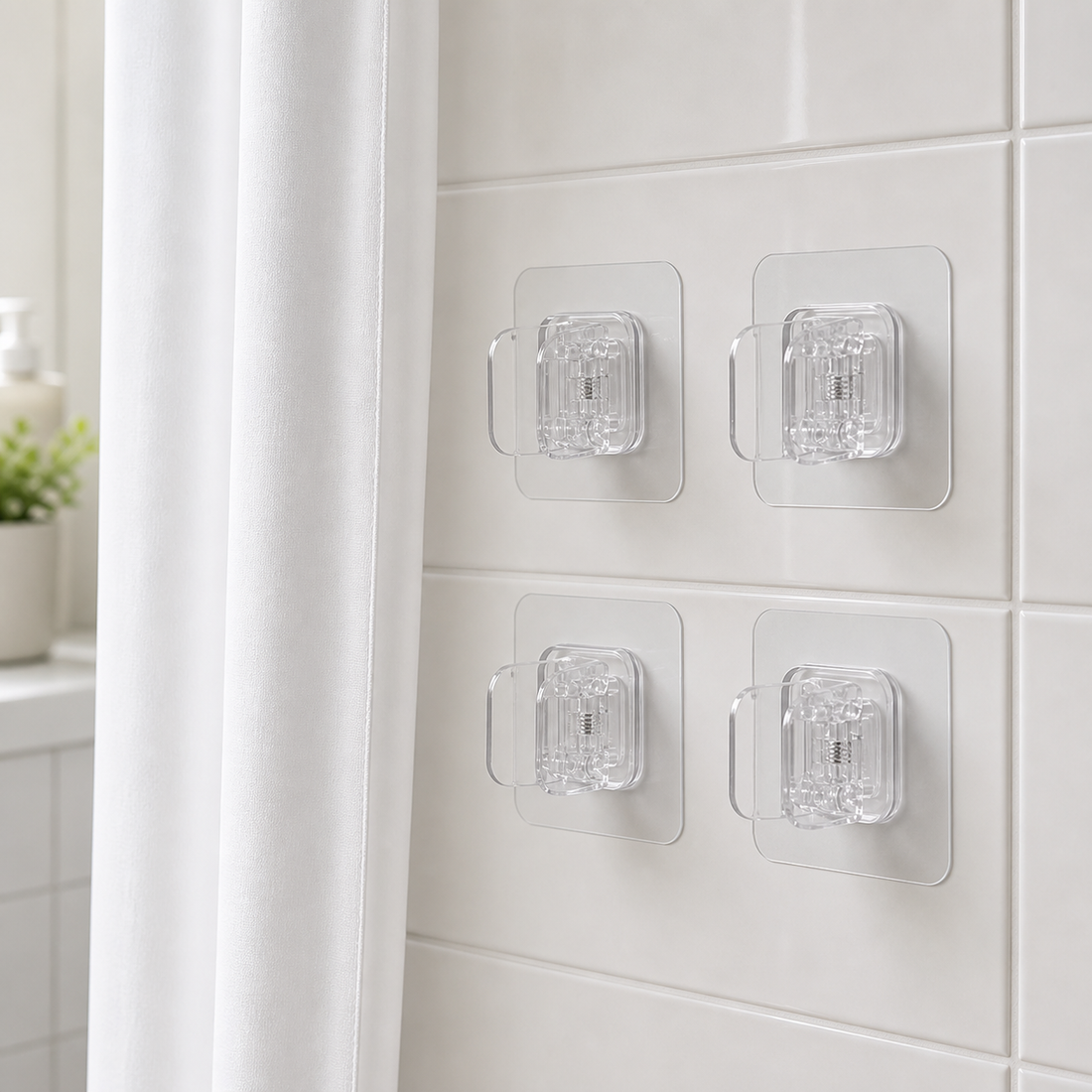 Cozy Haven Clear Shower Curtain Side Clips