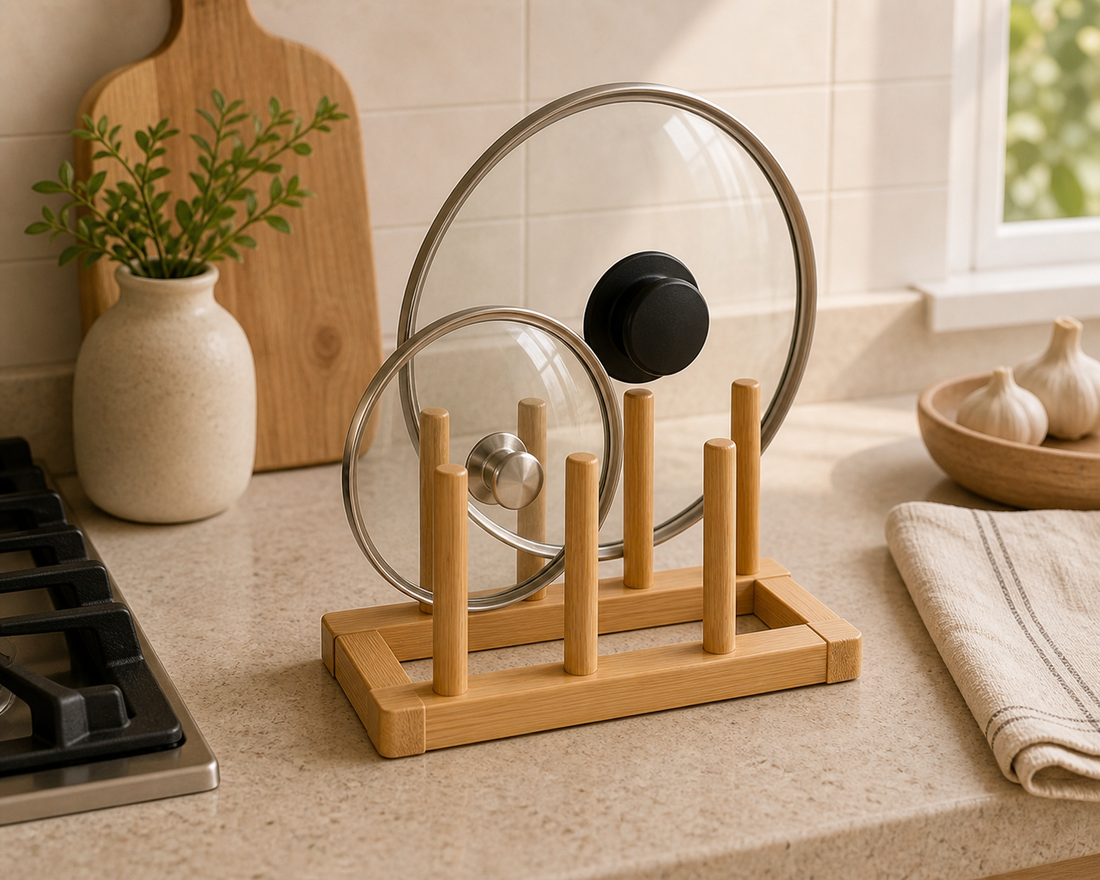 Natural Wood Pot Lid Holder