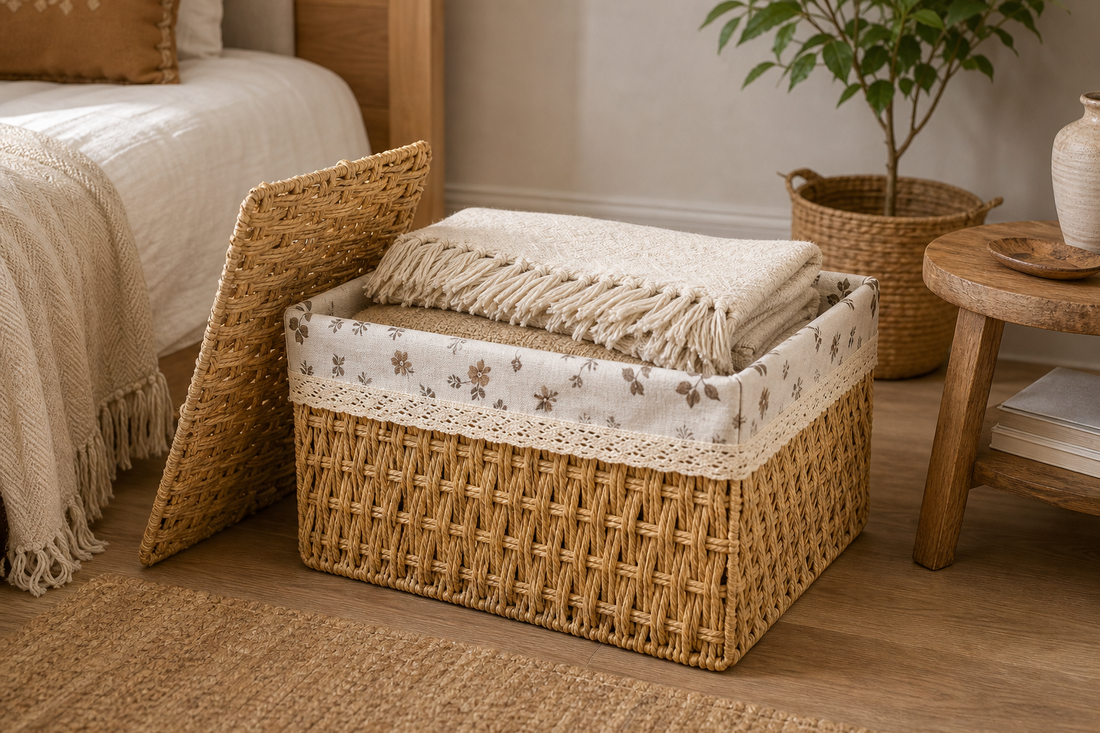 Cozy Haven 3-Piece Lidded Rattan Storage Basket Set
