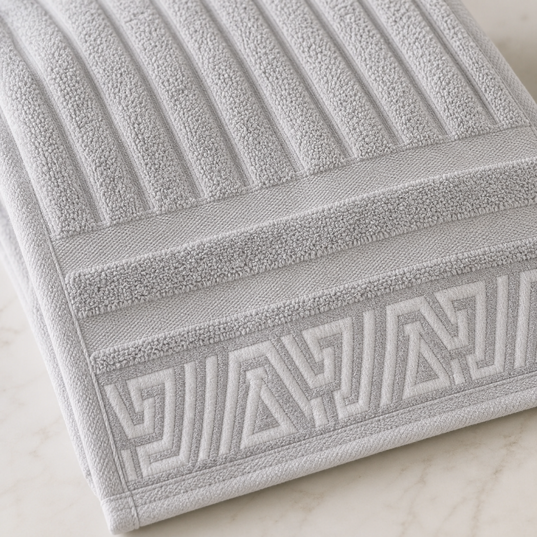 Ribbed Stonewashed Cotton Bath Towel