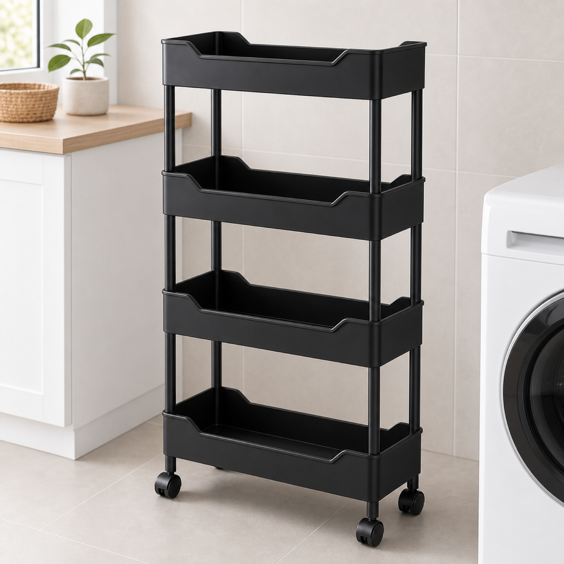 Slim Rolling Storage Cart - 3/4 Tier