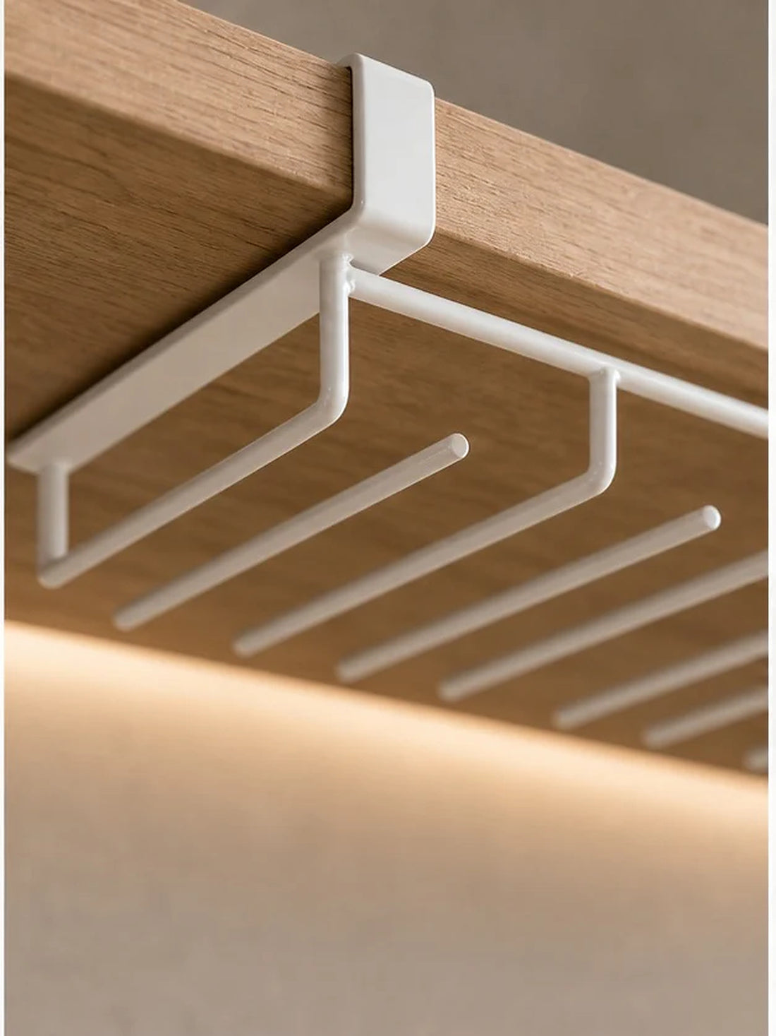 White Under-Shelf Wine Glass Rack