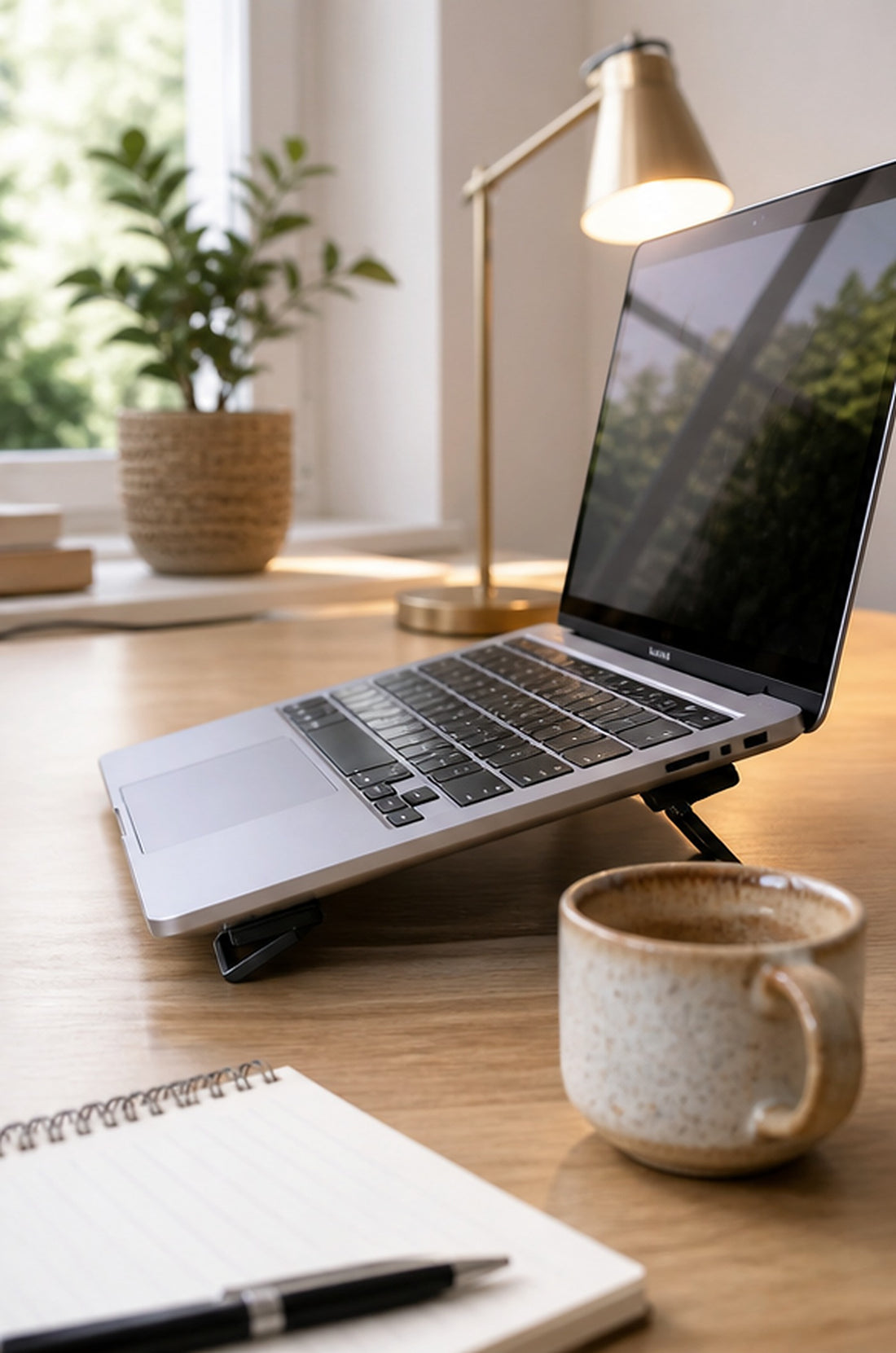Black Foldable Laptop Riser Feet - 2 Piece Set