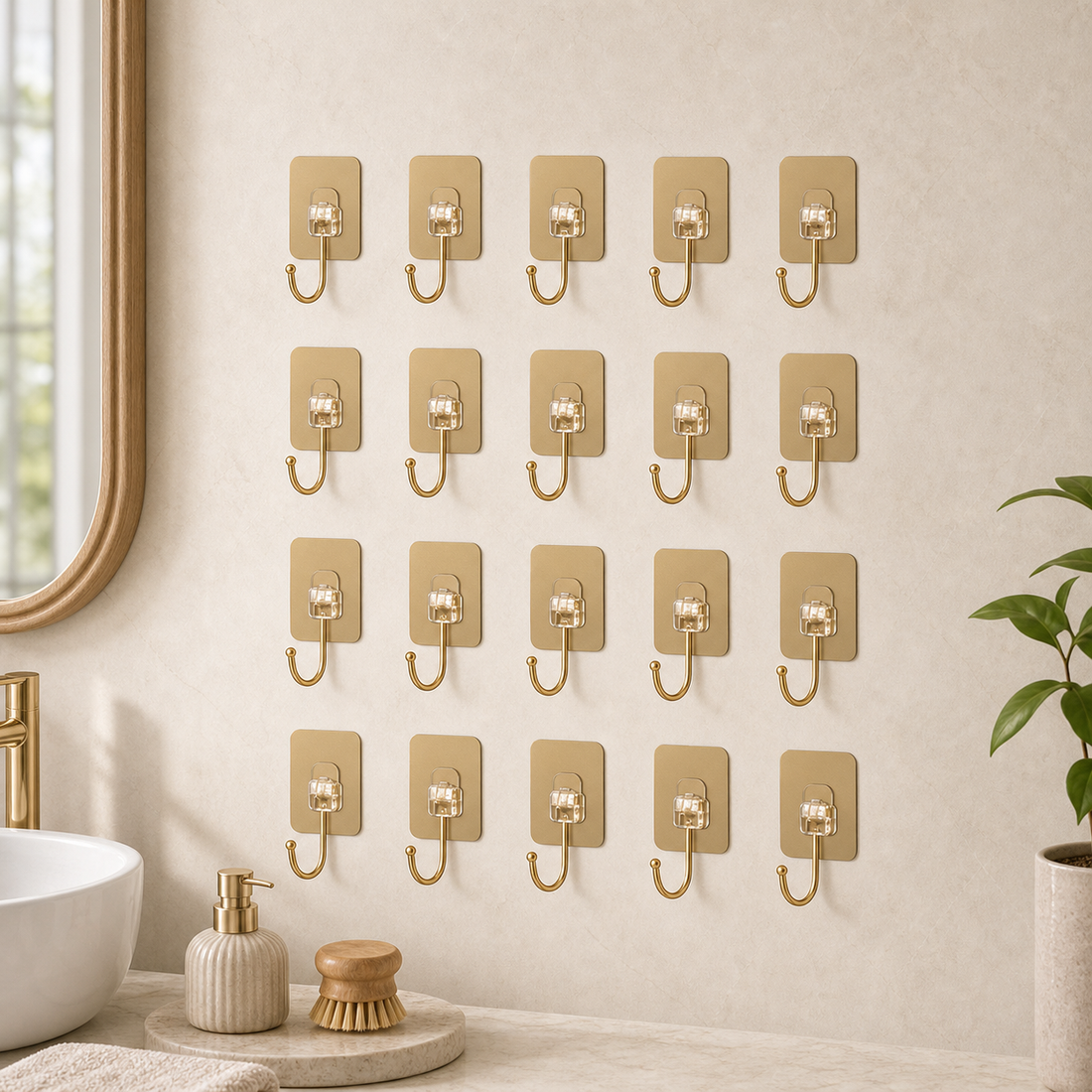 Cozy Haven Adhesive Wall Hooks - 20 Piece