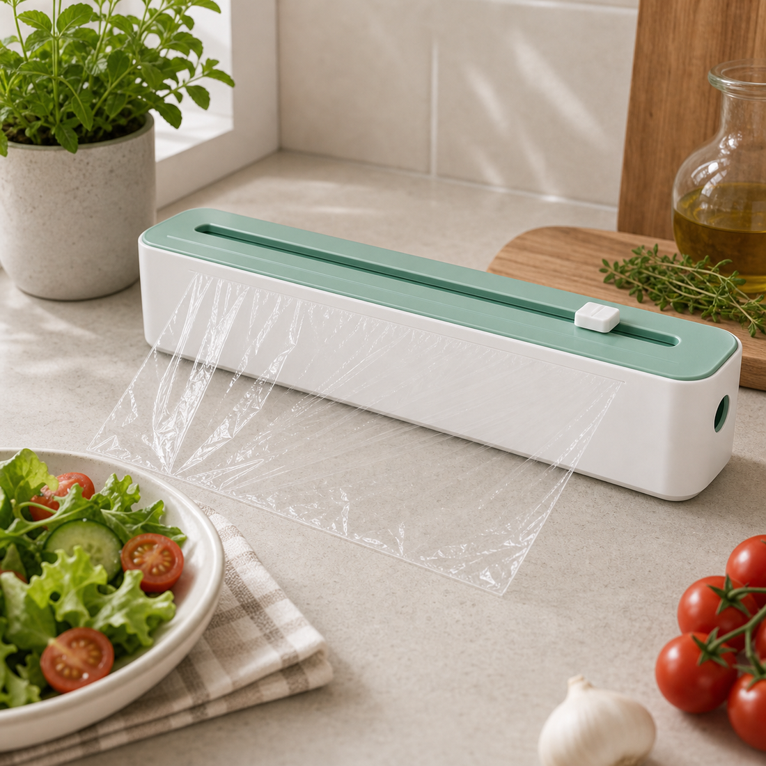 Kitchen Wrap Dispenser with Cutter
