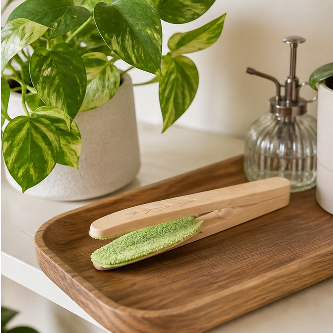 Wooden Plant Leaf Cleaning Tongs