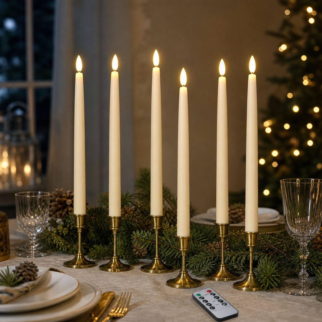 Cozy Haven Flameless Taper Candles with Remote