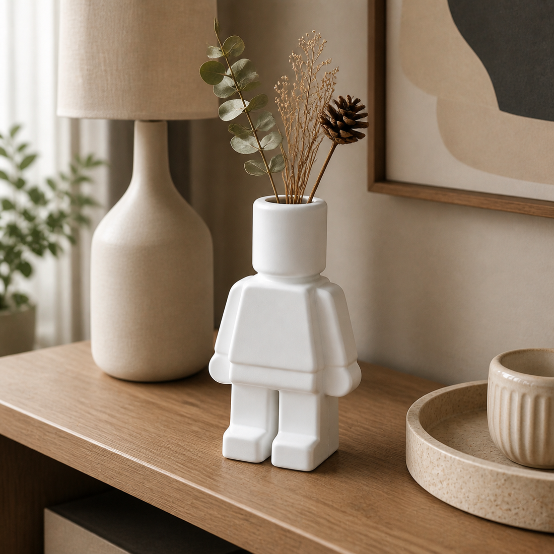 Indoor Planter — Ceramic Robot Vase