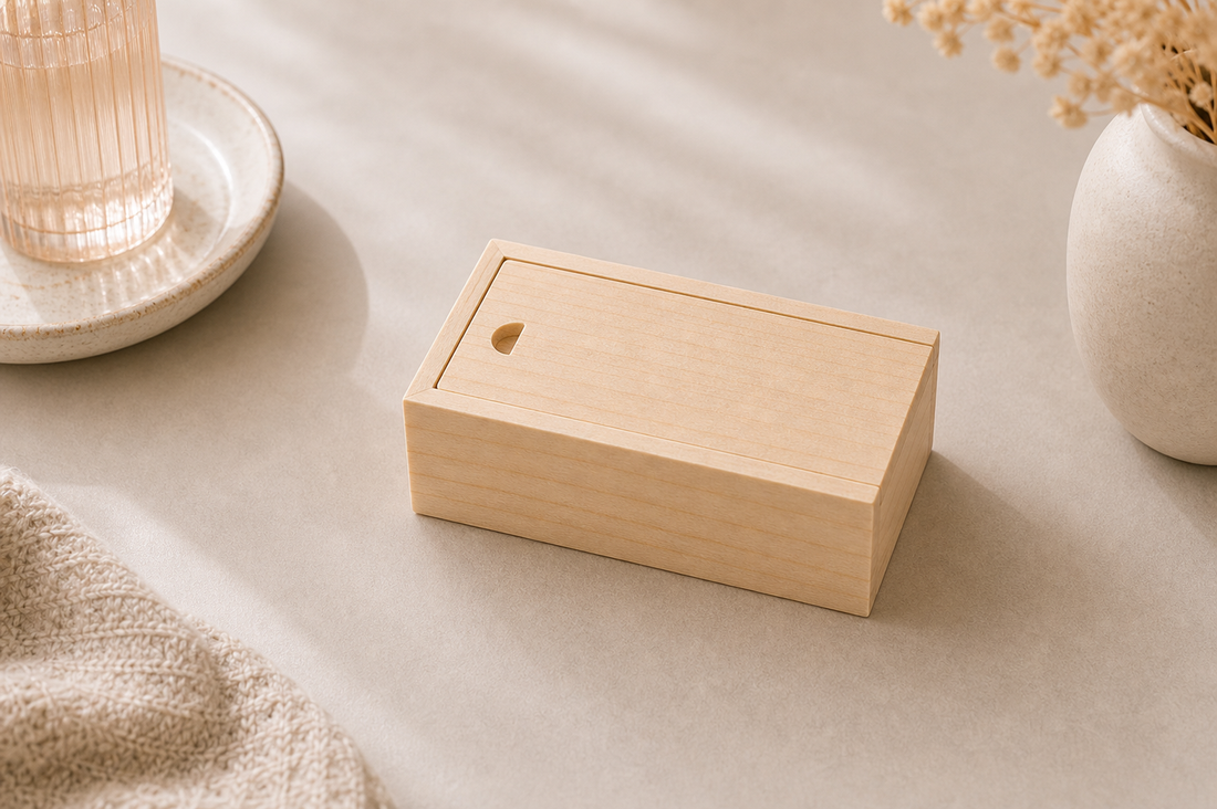 Solid Wood Storage Box - Sliding Top