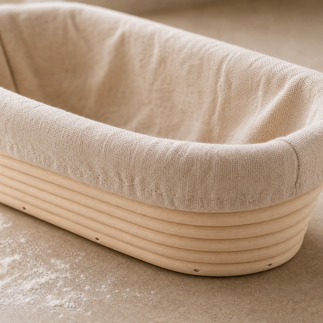 Oval Rattan Proofing Basket with Cloth Liner