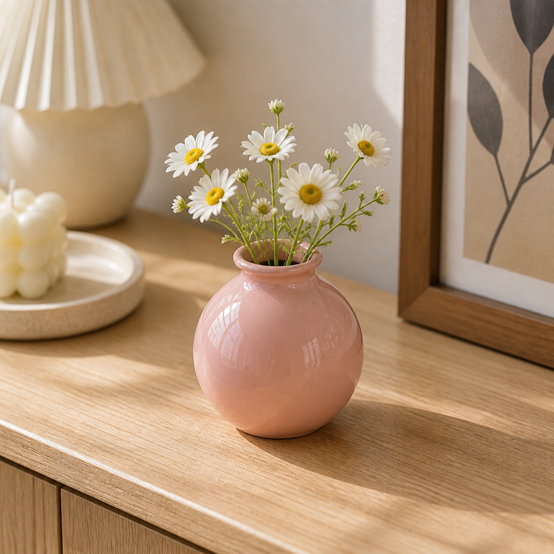 Mini Glazed Ceramic Vase - Pink
