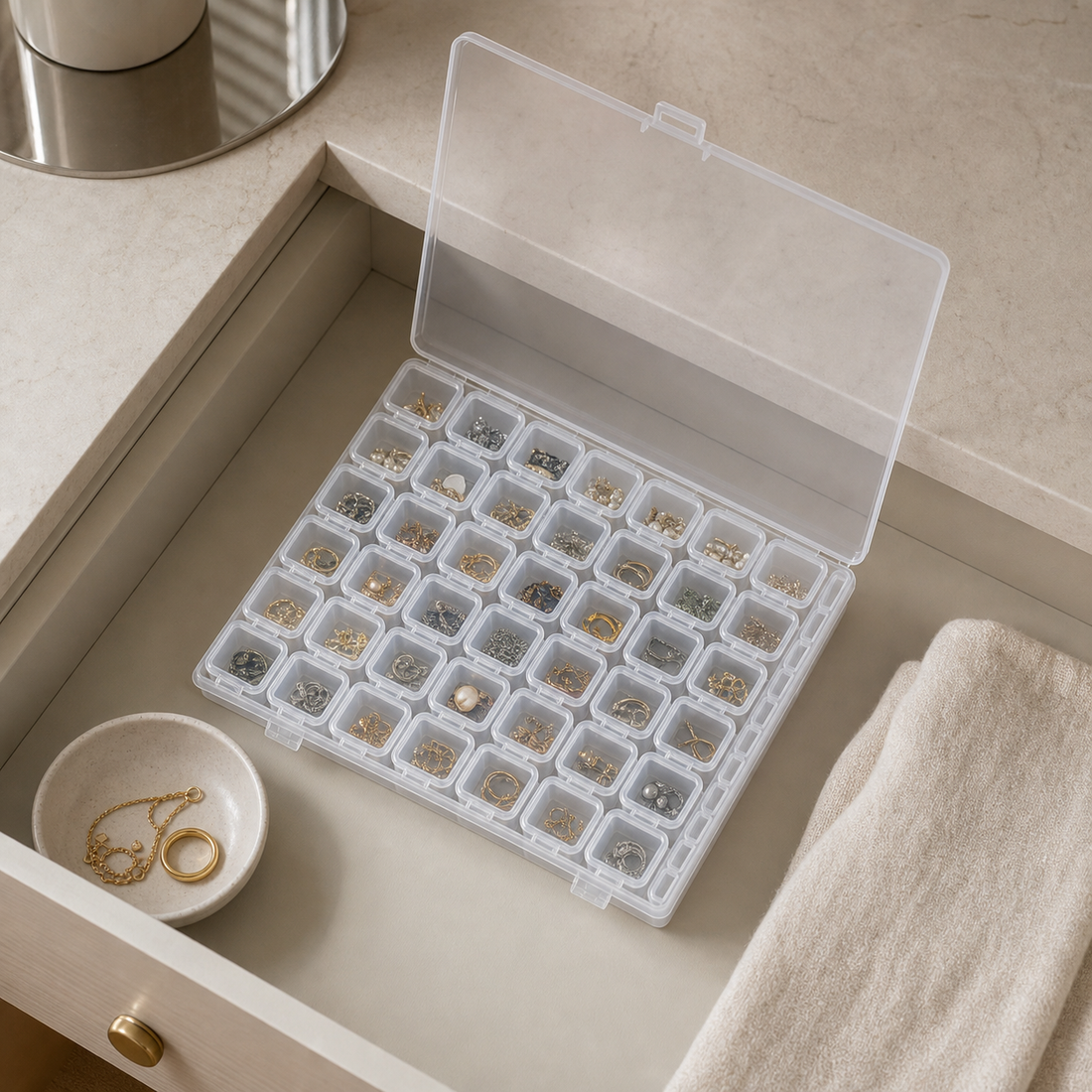 Jewelry Organizer — Clear Grid Box