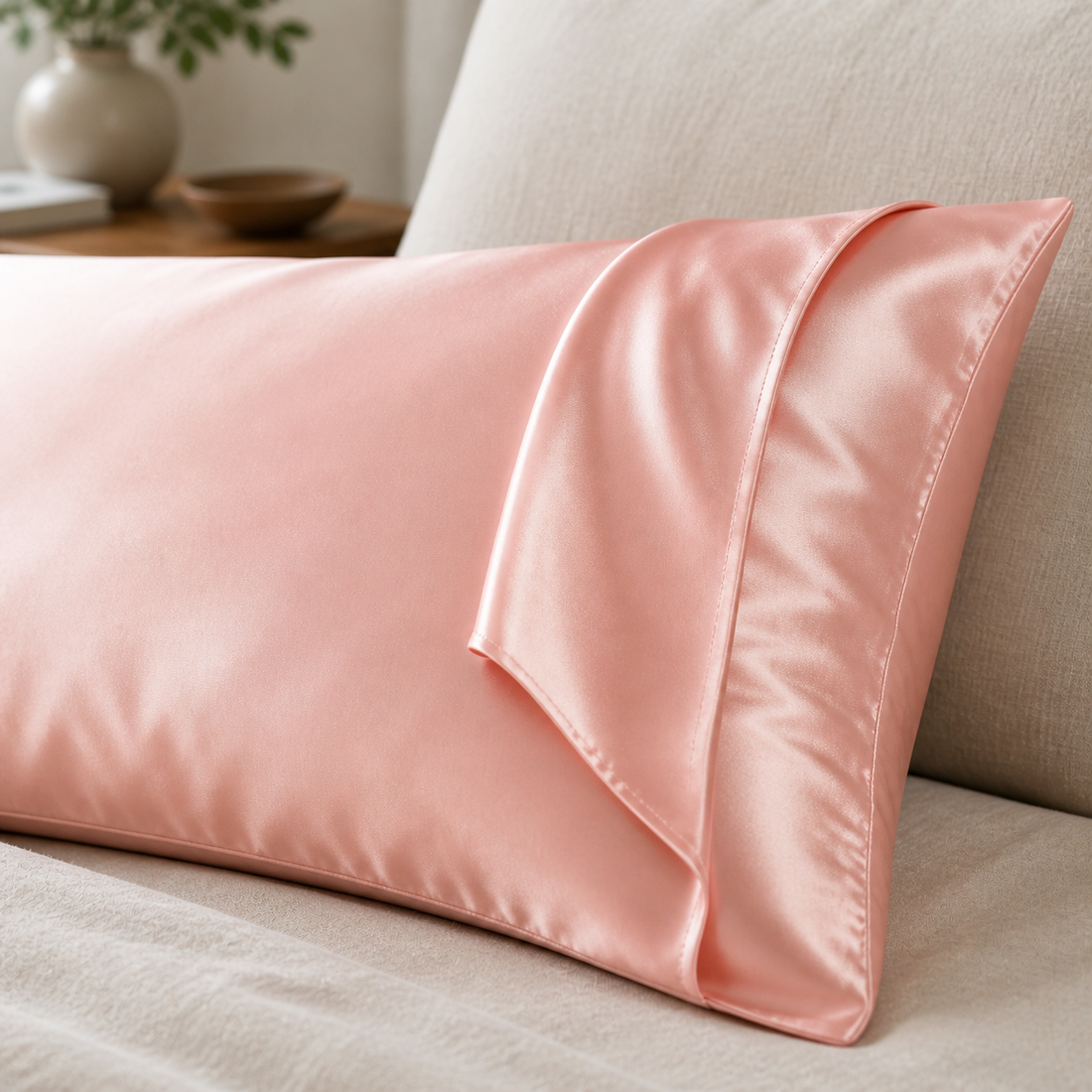 Silky Satin Pillowcase - Blush Pink
