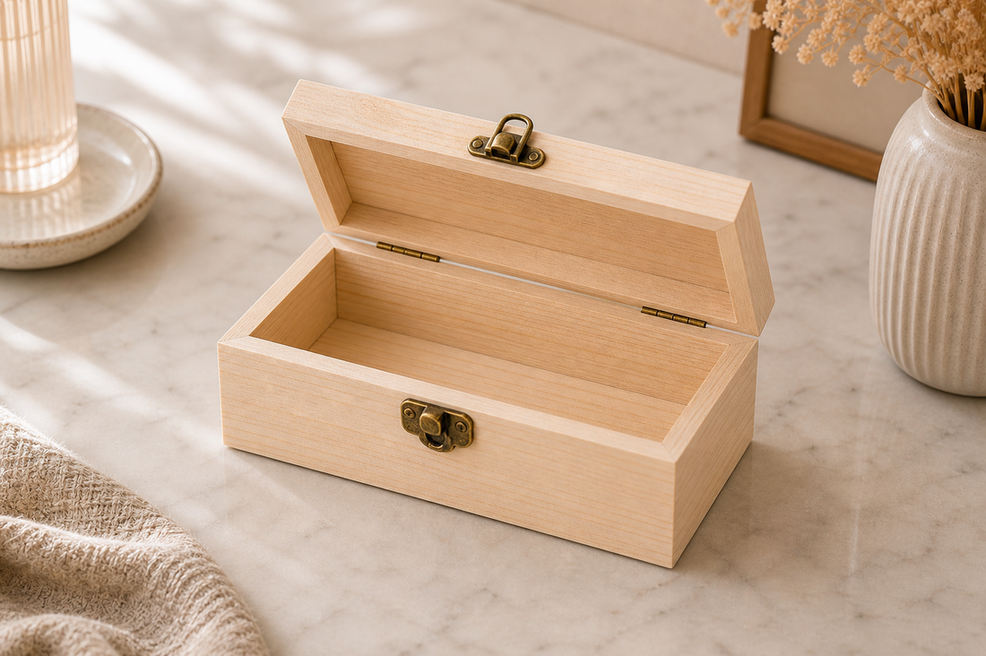 Solid Wood Jewelry Box Desktop Storage Organizer