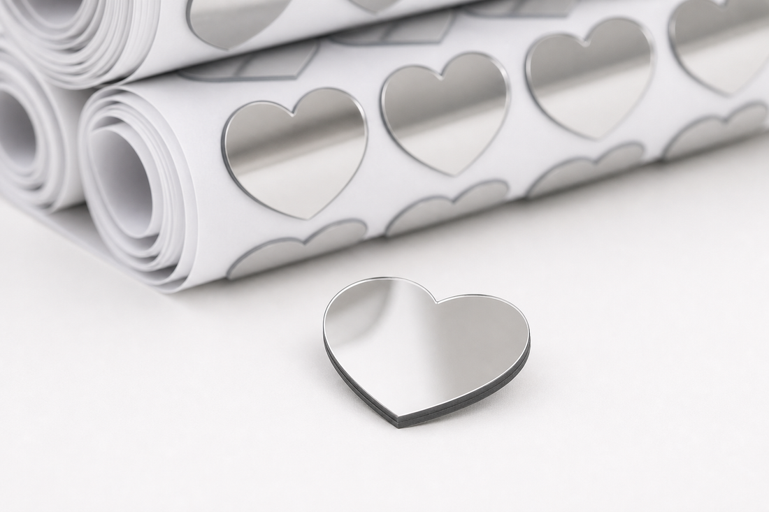 Wall Mirror — Heart Acrylic Stickers - 100 Pack