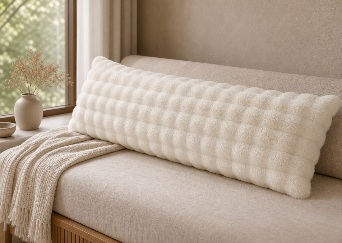 Throw Pillow Covers — Plush Bubble Long - Cream