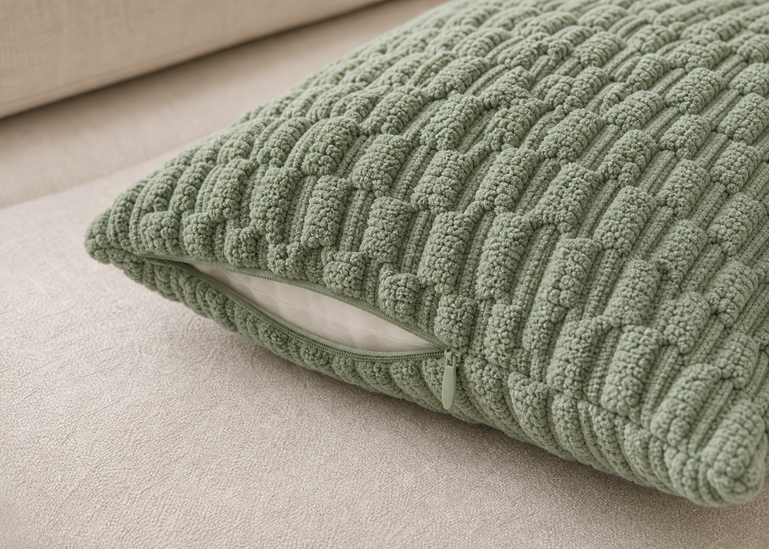Textured Throw Pillow Cover - Sage Green