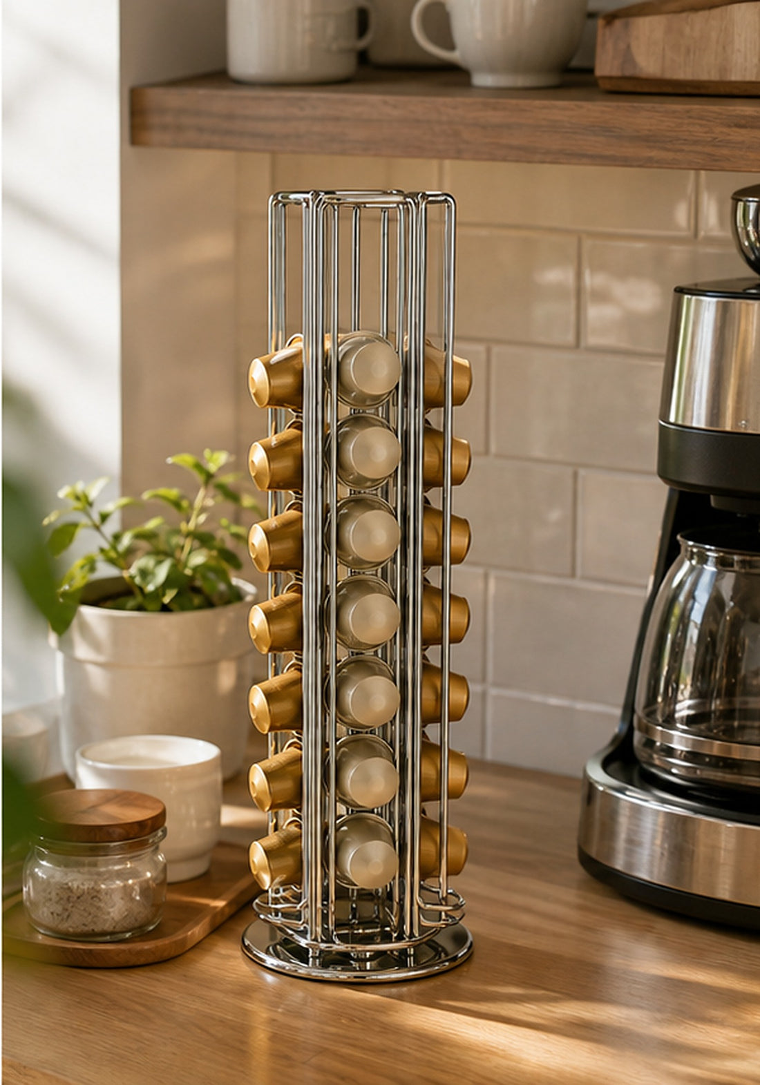 Silver Coffee Capsule Storage Rack