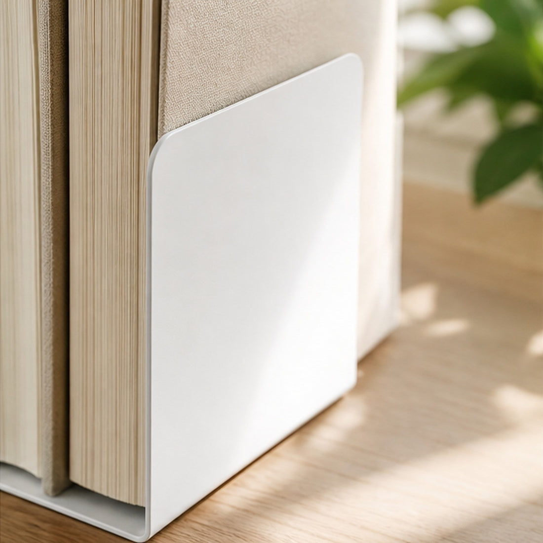 White Metal Bookends — 1 Pair