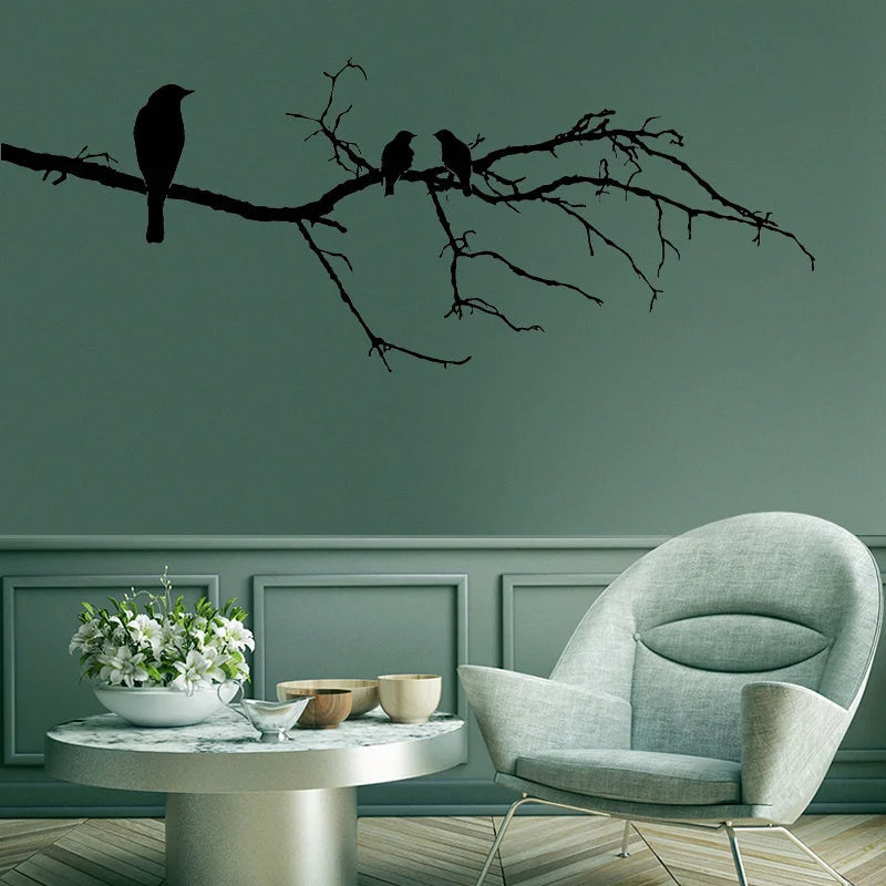 Cozy Haven Removable Wall Decal Stickers Set - Large Tree Branch with Birds Nature Scene 60x40 inch - Living Room & Bedroom supplier reference Gallery 1