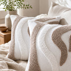 Cozy Haven Boho Wave Tufted Pillow Cover styled textile view 2