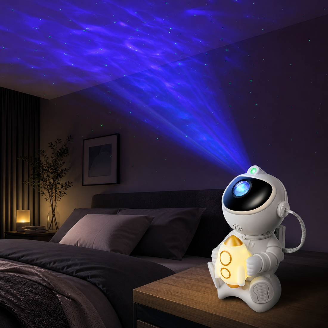 Cozy Haven Astronaut Rocket Galaxy Projector
