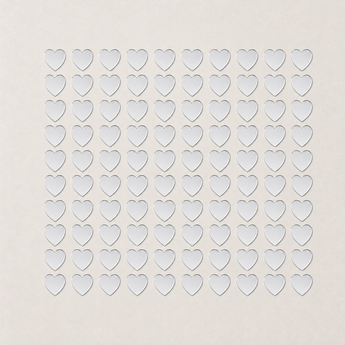 Wall Mirror — Heart Acrylic Stickers - 100 Pack