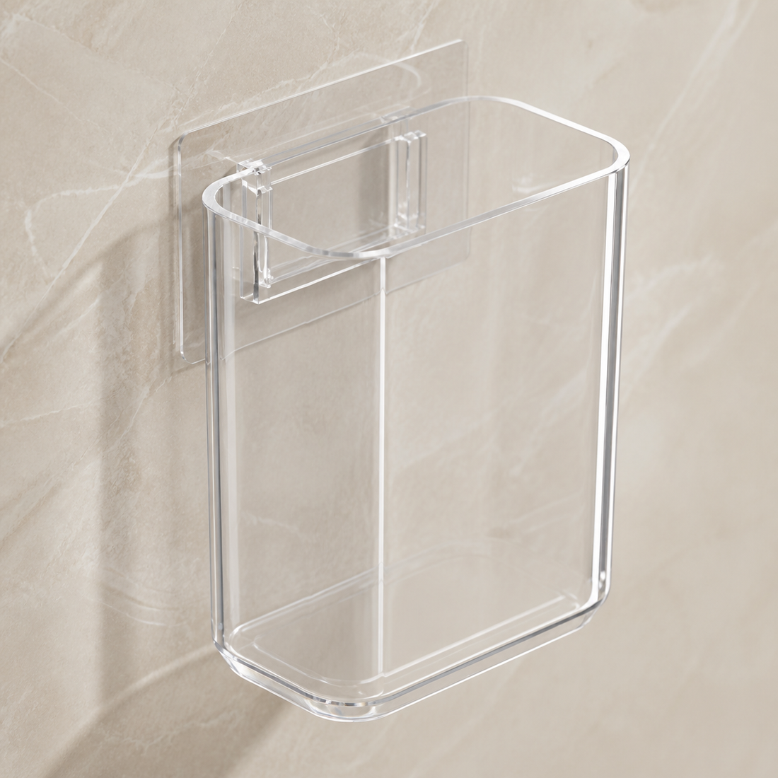 Cozy Haven Clear Adhesive Wall-Mounted Toothbrush Cup