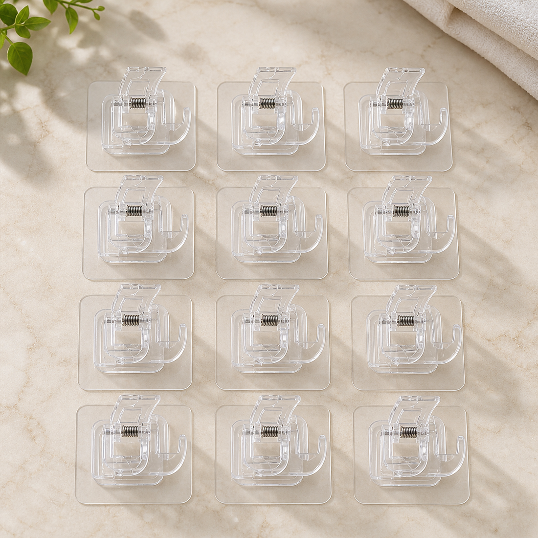 Cozy Haven Transparent Curtain Rod Clamps (12-Piece)
