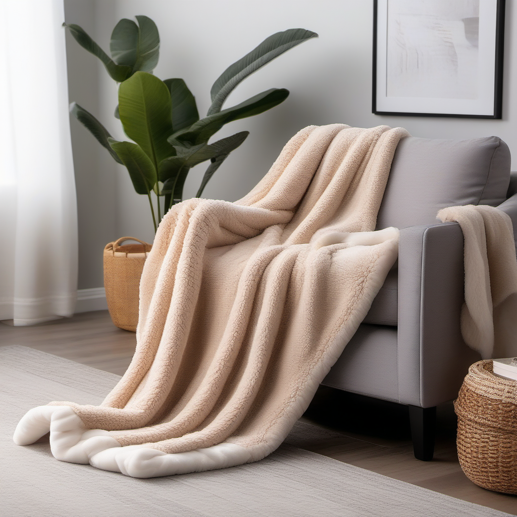 Cozy Haven Sherpa Fleece Throw Blanket - Reversible Ultra Soft Couch Cover 50x60 Inch - Bedroom gallery image 04_hero