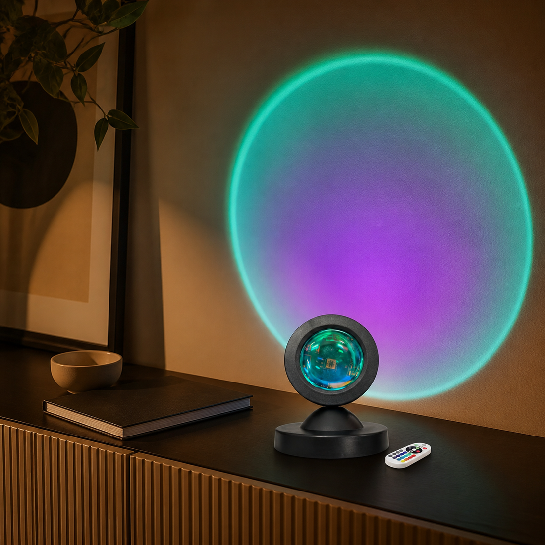 Cozy Haven 16-Color Sunset Projection Lamp with Remote