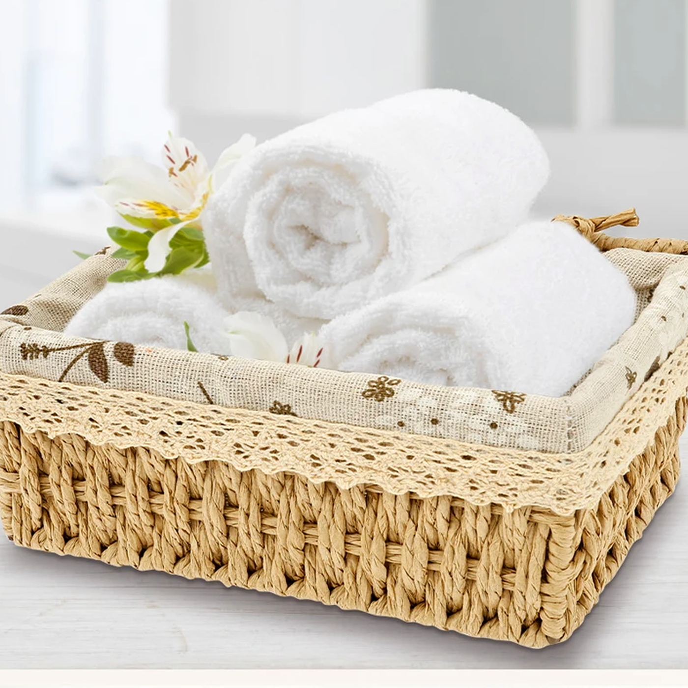 Cozy Haven 3-Piece Lidded Rattan Storage Basket Set - exact 3-piece lidded woven basket set image 5