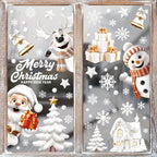 Cozy Haven Christmas Window Sticker Set on a bright window