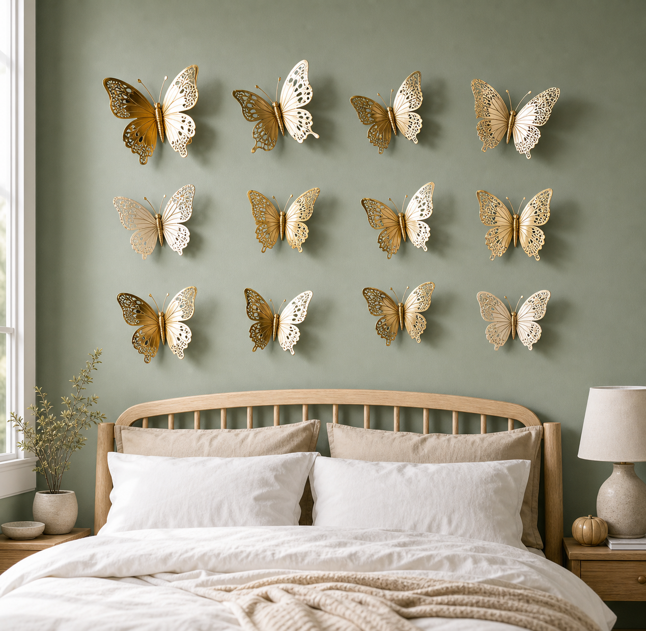 Cozy Haven 3D Butterfly Wall Stickers - 12-Piece Set - product view 1