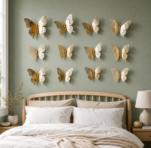 Cozy Haven 3D Butterfly Wall Stickers - 12-Piece Set - product view 1