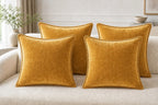 Cozy Haven velvet-feel pillow cover in Yellow styled on sofa or bed