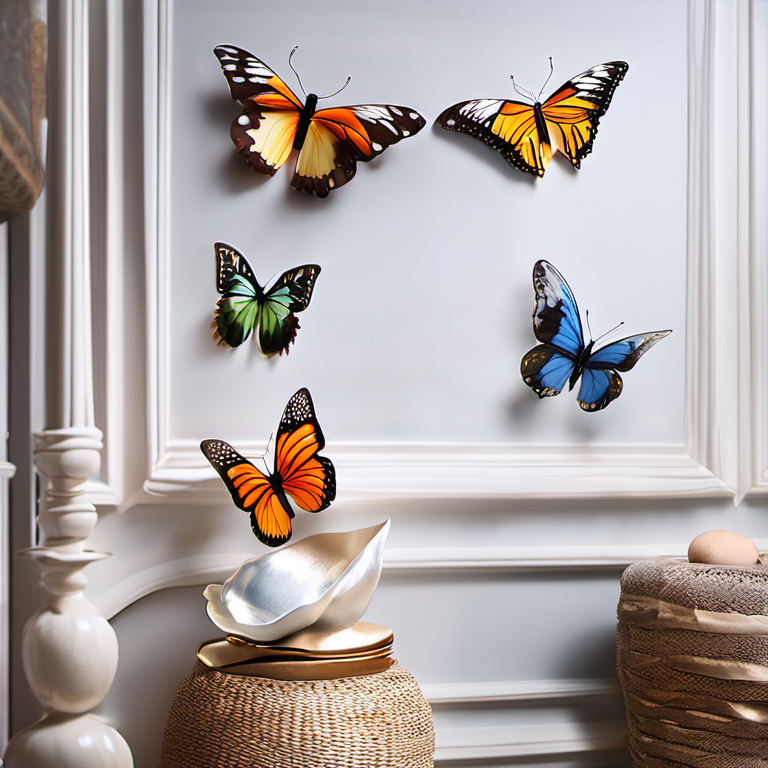 Cozy Haven lifestyle image for Cozy Haven 3D Butterfly Wall Stickers Set - 48 Pack Removable Vinyl Room Decor Multi-Color - Bedroom