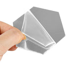 Solid adhesive hexagon mirror tile detail