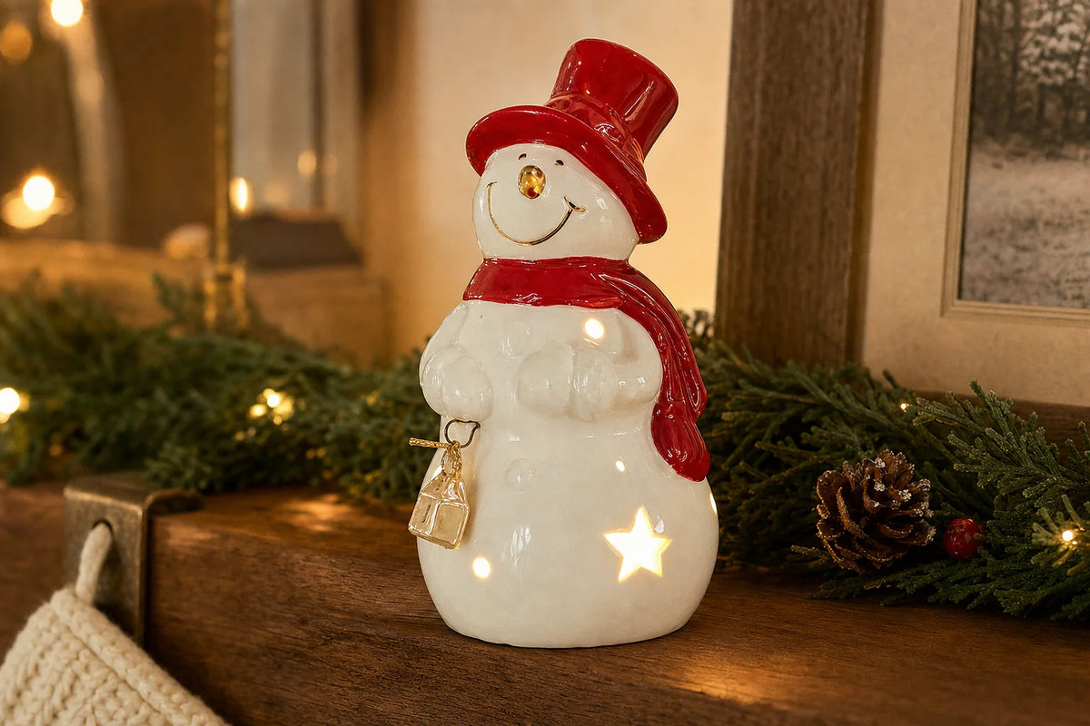 Cozy Haven LED Ceramic Holiday Village Collection styled in a home setting
