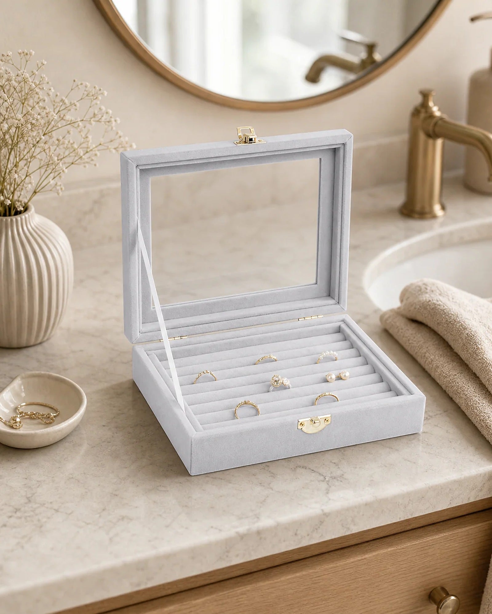Cozy Haven Velvet Jewelry Storage Tray Organizer lifestyle image 5
