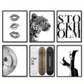 Cozy Haven Black-and-White Abstract Canvas Print Set - 6 Piece - product view 1