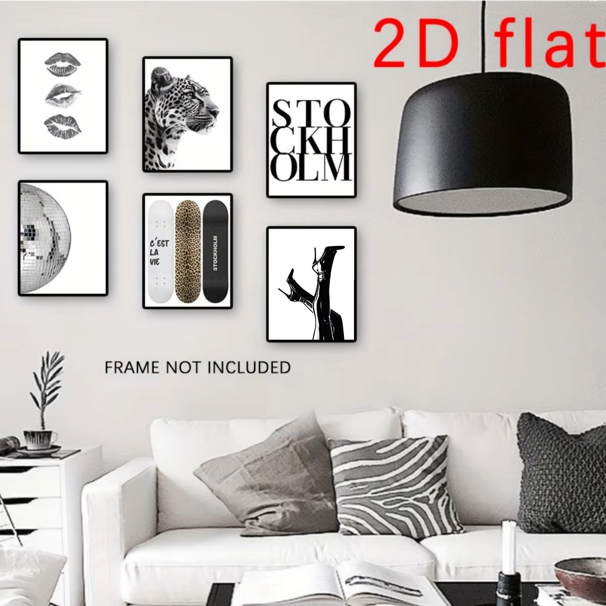 Cozy Haven Black-and-White Abstract Canvas Print Set - 6 Piece - product view 3
