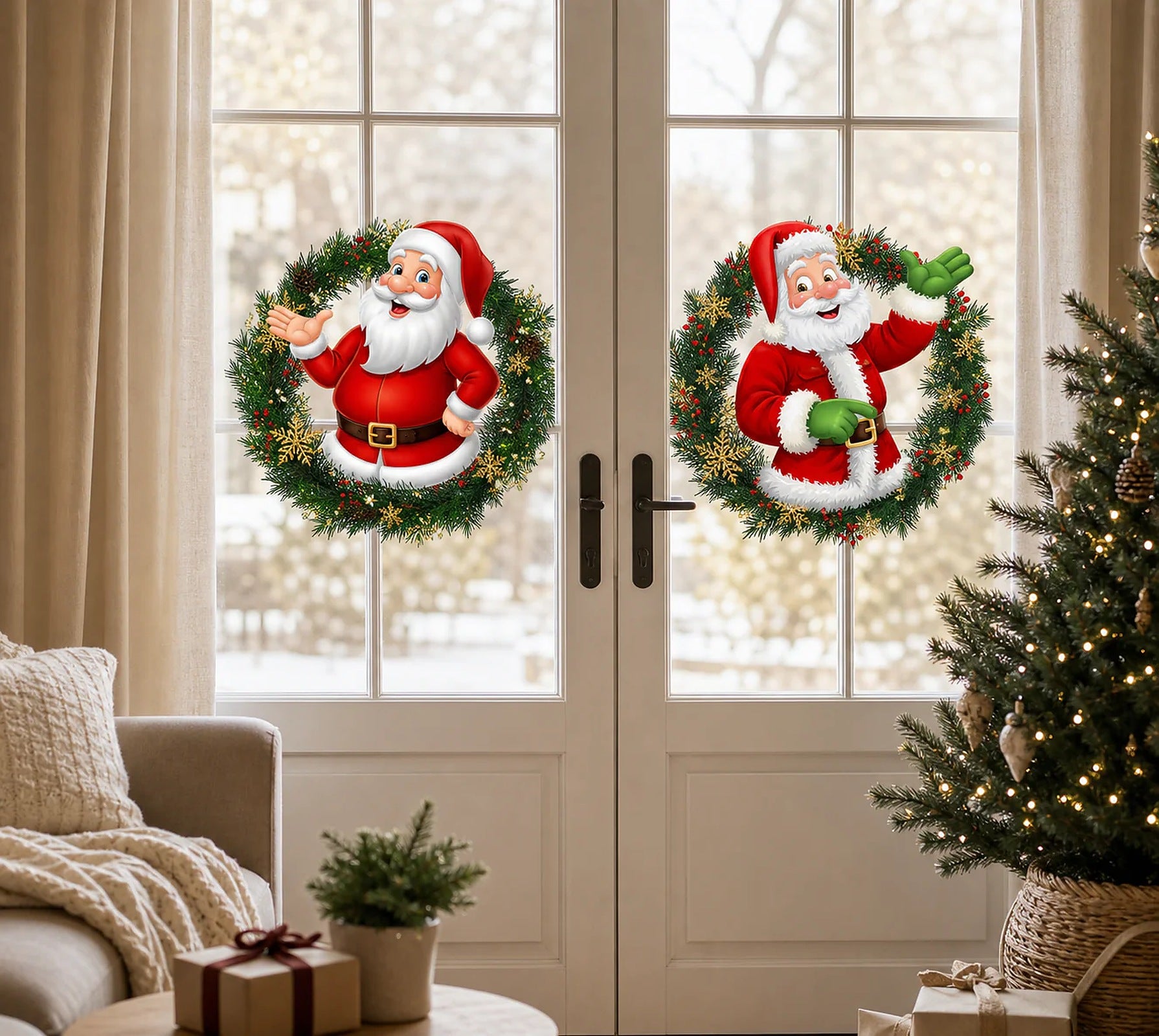 Cozy Haven Christmas Window Sticker Set lifestyle image 1
